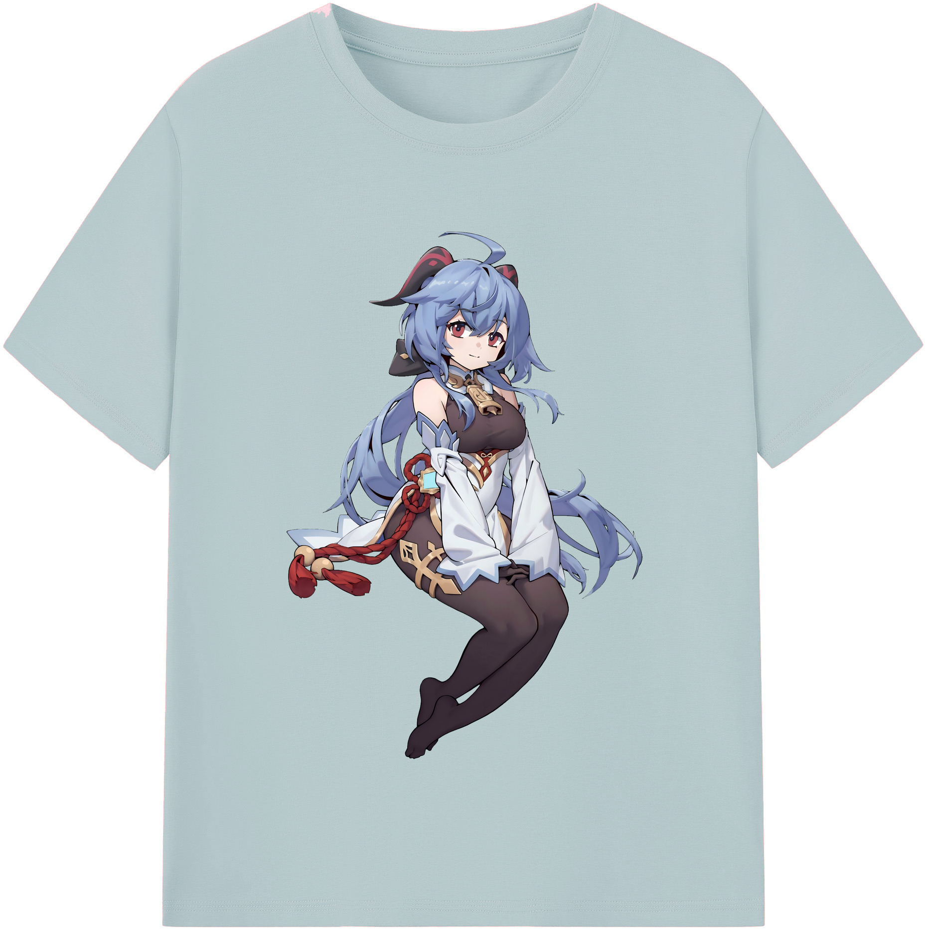 げんし神 甘雨 かんう genshin Ganyu 綿100％半袖Tシャツ（フロントプリント）